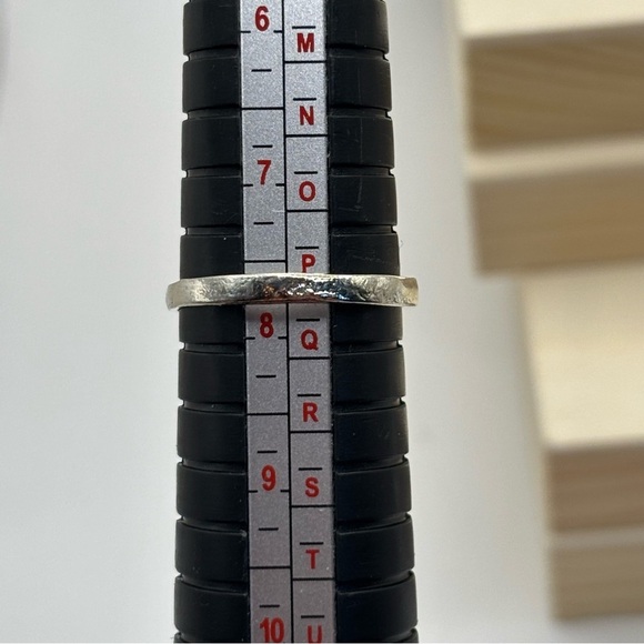 Boho Ring Silver Tone Iridescent Orb Cabochon Bali Size 7.5 - Picture 4 of 6